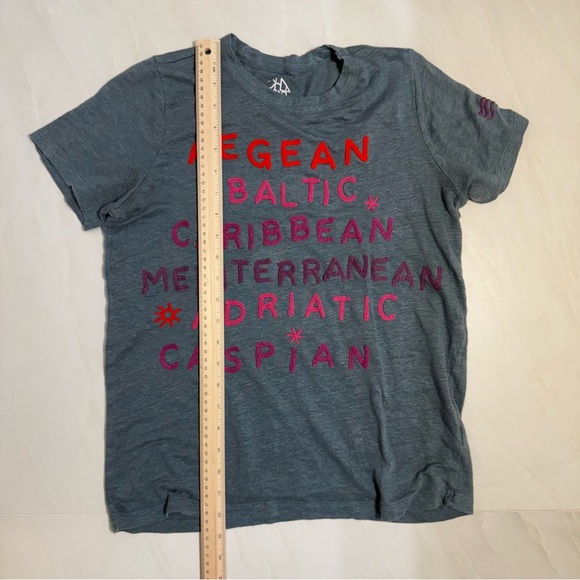CHA Graphic Tee Aegean Baltic Caribbean Soft Gray - Linen Blend - Anthropologie - Picture 2 of 7